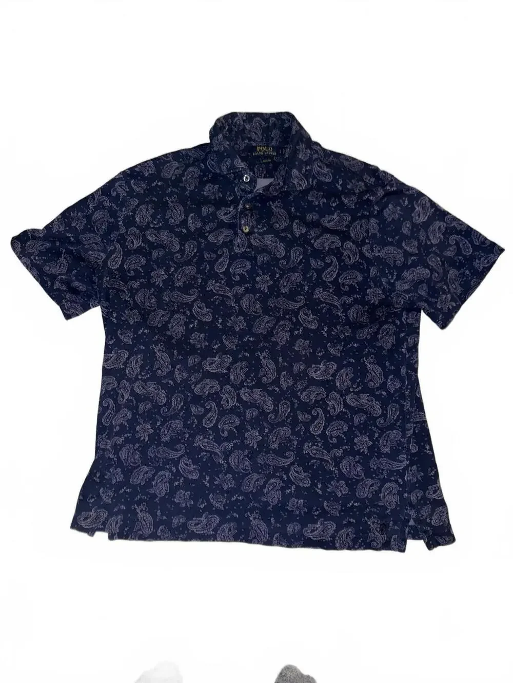 Men's Polo Ralph Lauren navy bandana print polo size large